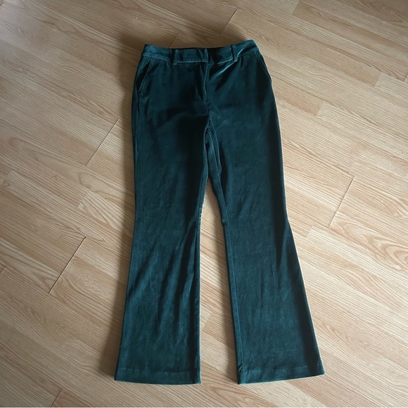 Maison d’ Amelie Green Velvet Straight Leg Pants Women’s 8 - Picture 1 of 10